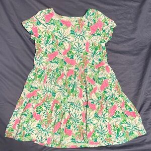 Lilly Pulitzer Pink and Green Floral Kids Dress
